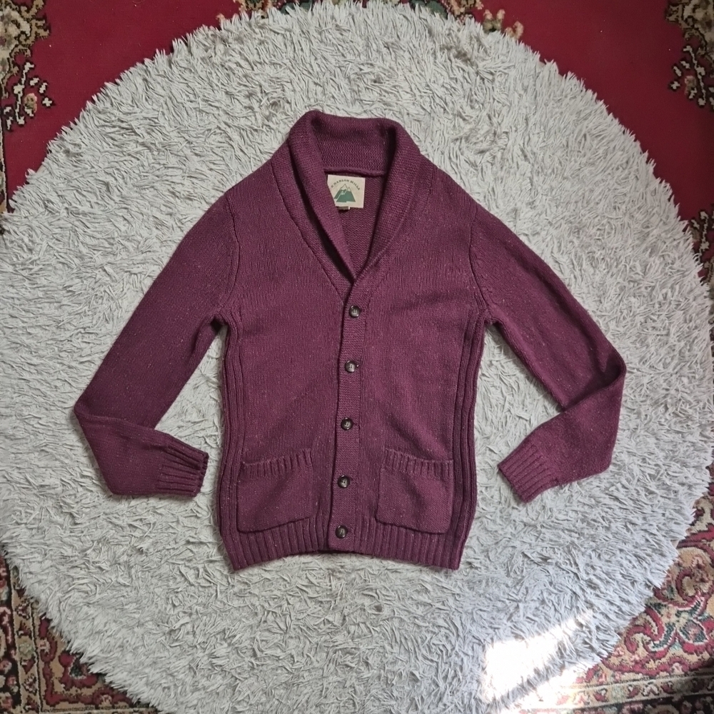 Burgundy Cardigan Sweater Button Up Grandpa Grandpacore O Hanlon Mills Size XS ✨